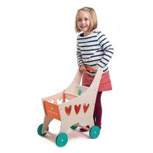 Boutiques en bois pour enfants - Chariot de magasin en bois Shopping Cart Tender Leaf Toys avec une séparation en tissu_1