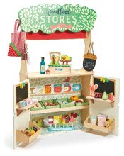 Dřevěné dětské obchůdky - Dřevěný lesní obchod s divadlem Woodland Stores and Theatre Tender Leaf Toys s loutkami a taškou_0