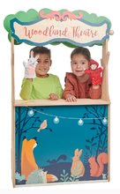 Drevené detské obchodíky - Drevený lesný obchod s divadlom Woodland Stores and Theatre Tender Leaf Toys s bábkami a taškou_2