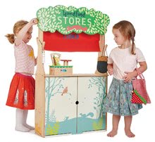 Negozi per bambini in legno - Teatrino e market del bosco Woodland Stores and Theatre Tender Leaf Toys con marionette e borsa_1