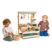 Drevené detské obchodíky - Drevený obchod s lampami General Stores Tender Leaf Toys s taškou a poličkami_0