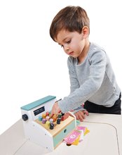Dřevěné dětské obchůdky - Dřevěný platební terminál General Stores Till Tender Leaf Toys se skenerem a doplňky_2