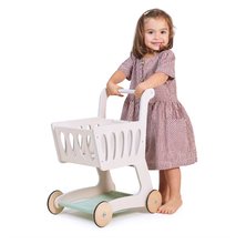 Supermarketuri de jucărie din lemn - Cărucior de cumpărături din lemn Shopping Cart Tender Leaf Toys cu compartiment și tablă TL8261_1