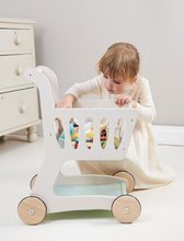 Drevené detské obchodíky - Drevený nákupný vozík Shopping Cart Tender Leaf Toys s priehradkou a tabuľou na kriedu_3