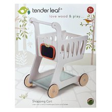 Drevené detské obchodíky - Drevený nákupný vozík Shopping Cart Tender Leaf Toys s priehradkou a tabuľou na kriedu_2