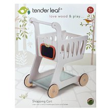 Drevené detské obchodíky -  NA PREKLAD - Carrito de compras de madera Shopping Cart Tender Leaf Toys con compartimento y pizarra de tiza_2