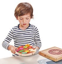 Drvene kuhinje - Drveni Pizza Party Tender Leaf Toys sa 6 hrskavih dijelova i 12 namirnica_2