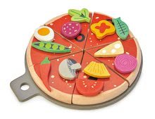 Drevené kuchynky - Drevená Pizza Party Tender Leaf Toys so 6 chrumkavými dielmi a 12 potravinami_0