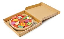 Drewniane kuchnie - Drewniana Pizza Party Tender Leaf Toys z 6 chrupiącymi kawałkami i 12 artykułami spożywczymi_1