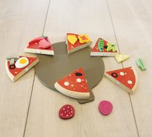 Fa játékkonyhák - Fa Pizza Party Tender Leaf Toys 6 ínycsiklandó szelet és 12 fajta feltét_8