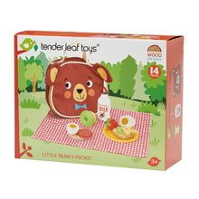 Bucătării de jucărie din lemn - Set din lemn pentru excursie Little Bear's Picnic Tender Leaf Toys alimente în geantă_0
