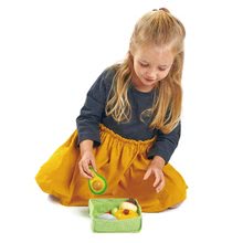 Fa játékkonyhák - Fa zöldségek Veggie Crate Tender Leaf Toys 6 darab textil kosárban_1