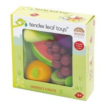 Bucătării de jucărie din lemn - Fructe din lemn Fruity Crate Tender Leaf Toys 6 bucăți în coș din textil_1