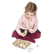 Bucătării de jucărie din lemn - Ouă din lemn Wooden Eggs Tender Leaf Toys 6 bucăți în cofrag de ouă_0