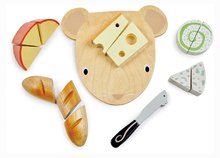 Spielküchen aus Holz - Holzbrett mit Käse Cheese Chopping Board Tender Leaf Toys mit einem Messer ab 24 Monaten TL8293_0