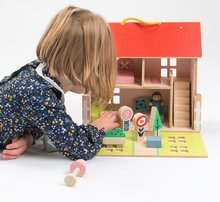 Lesene hišice za figurice - Lesena hiška za figurice Dolls house Tender Leaf Toys z 2 figuricama, pohištvom in 18 dodatki_3