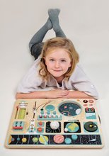 Dřevěné naučné hry - Dřevěná vesmírná stanice Space Station Tender Leaf Toys magnetická s 3D pohyblivým měsícem a pohyblivými částmi_1