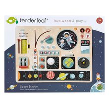 Dřevěné naučné hry - Dřevěná vesmírná stanice Space Station Tender Leaf Toys magnetická s 3D pohyblivým měsícem a pohyblivými částmi_3