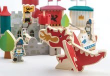 Fa építőjátékok Tender Leaf - Fa királyi kastély Royal Castel Tender Leaf Toys 100 darabos készlet katonákkal, csődörökkel és sárkánnyal_3