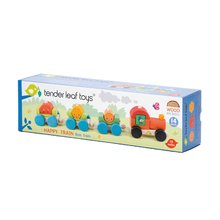 Ziehspielzeuge - Klappzug aus Holz Happy Train Tender Leaf Toys 14-teiliges Set mit 3 Waggons und geometrischen Formen ab 18 Monaten_3