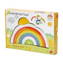 Drevené náučné hry -  NA PREKLAD - Túnel de madera de arcoíris Rainbow Tunnel Tender Leaf Toys Rompecabezas de 7 piezas desde 18 meses_1