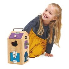Drevené náučné hry - Drevený domček so strašidlami Monster Lock Box Tender Leaf Toys 8 dverí s 8 rôznymi zámkami a 2 strašidlá_2