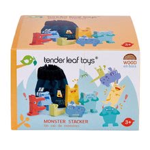 Jocuri educative din lemn - Puzzle monstruleț din lemn Monster Stacker Tender Leaf Toys 6 figurine în geantă din pânză_2