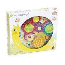 Drewniane zabawki edukacyjne - Drewniany edukacyjny ślimak Snail Whirls Tender Leaf Toys z 6 ruchomych kół od 18 miesięcy_2