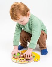 Lesene didaktične igrače - Leseni didaktični polžek Snail Whirls Tender Leaf Toys s 6 gibljivimi kolesi od 18 mes_1