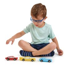 Fa kisautók - Fa sportautók Retro Cars Tender Leaf Toys piros kék és sárga_1