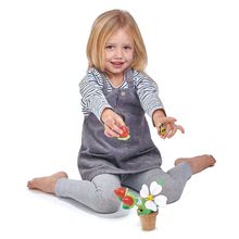 Lesene igrače za igre poklicev - Lesene jagode v cvetličnem lončku Strawberry Flower Pot Tender Leaf Toys kocke z magnetnim čmrljem_1