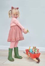 Lesene igrače za igre poklicev - Lesena samokolnica z vrtnim orodjem Garden Wheelbarrow Tender Leaf Toys 13-delni set cvetlična korita s kanglico in rastlinami_0