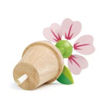 Jocuri din lemn pentru profesii - Floare din lemn în ghiveci de floare Blossom Flowerpot Tender Leaf Toys se poate dezasambla pe bucățile sale, cu fluture și foarfecă_2
