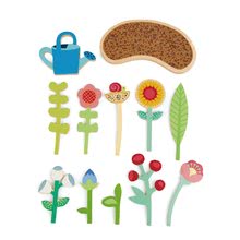 Drvene igre zanimanja - Drvena cvjetna gredica Flower Bed Tender Leaf Toys s cvijećem i kantom za zalijevanje_0