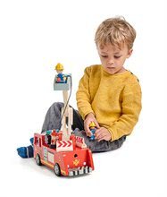 Drveni autići - Drveni vatrogasni auto Fire Engine Tender Leaf Toys s funkcionalnom platformom i 4 vatrogasaca te dodacima_2