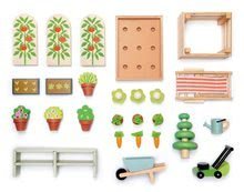 Case in legno per bambole - Serra in legno Greenhouse and Garden Set Tender Leaf Toys con tetto apribile e 9 tipi di verdure per la bambola_0