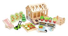 Maisons de poupées en bois - Serre et jardin en bois Greenhouse and Garden Set Tender Leaf Toys avec un toit ouvrant et 9 variétés de légumes pour la poupée_3