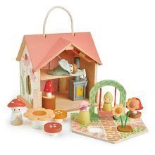 Lesene hišice za figurice - Lesena gozdna hiška Rosewood Cottage Tender Leaf Toys z gugalnico vrtičkom in 4 figuricami_0
