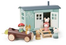 Lesene hišice za figurice - Lesena koča za miške Secret Meadow Shepherds Hut Tender Leaf Toys iz pravljice Merrywood Tales s 3 figuricami_0