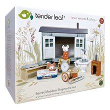 Drevené domčeky pre bábiky - Drevená chatka pre myšičky Secret Meadow Shepherds Hut Tender Leaf Toys z rozprávky Merrywood Tales s 3 figúrkami_6