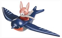Dřevěná auta  - Dřevěná vlaštovka Swifty Bird Tender Leaf Toys z pohádky Merrywood Tales s figurkou zajíčka_3