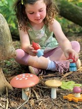 Dřevěné domky pro panenky - Dřevěná rodina trpaslíků Woodland Gnome Family Tender Leaf Toys s 3 figurkami_0