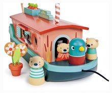 Case in legno per bambole - Barchetta in legno Little Otter Canal Boat Tender Leaf Toys con 3 miniature della lontra e 14 accessori dai 3 anni_2