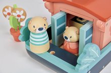 Drevené domčeky pre bábiky - Drevená loďka Little Otter Canal Boat Tender Leaf Toys s 3 figúrkami vydier a 14 doplnkami_0