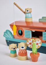Case in legno per bambole - Barchetta in legno Little Otter Canal Boat Tender Leaf Toys con 3 miniature della lontra e 14 accessori dai 3 anni_4