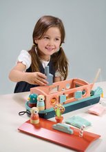 Case in legno per bambole - Barchetta in legno Little Otter Canal Boat Tender Leaf Toys con 3 miniature della lontra e 14 accessori dai 3 anni_7