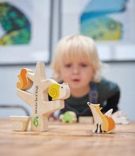 Dřevěné didaktické hračky - Dřevěná zvířátka lezoucí po stromě Stacking Garden Friends Tender Leaf Toys v plátěném sáčku od 18 měsíců_3