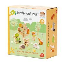 Drewniane zabawki edukacyjne - Drewniane zwierzątka wspinające się po drzewie Stacking Garden Friends Tender Leaf Toys w woreczku z tkaniny od 18 miesięcy_0