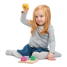 Drevené didaktické hračky - Drevené tvary s funkciami Visual Sensory Tray Tender Leaf Toys na podložke 4 druhy od 18 mes_0