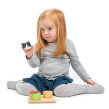 Didaktische Holzspielzeuge - Hölzerne Tierformen Touch Sensory Tray Tender Leaf Toys auf einer Matte 4 Sorten ab 18 Monaten_1